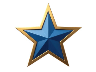 A simple yet elegant design featuring a blue and gold star on a white background, suitable for various uses such as business presentations or personal websites