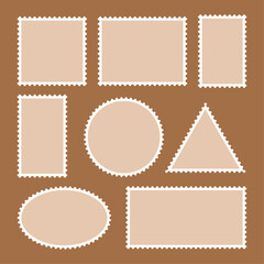 Minimalist Black postage stamp frame set with zigzag edge