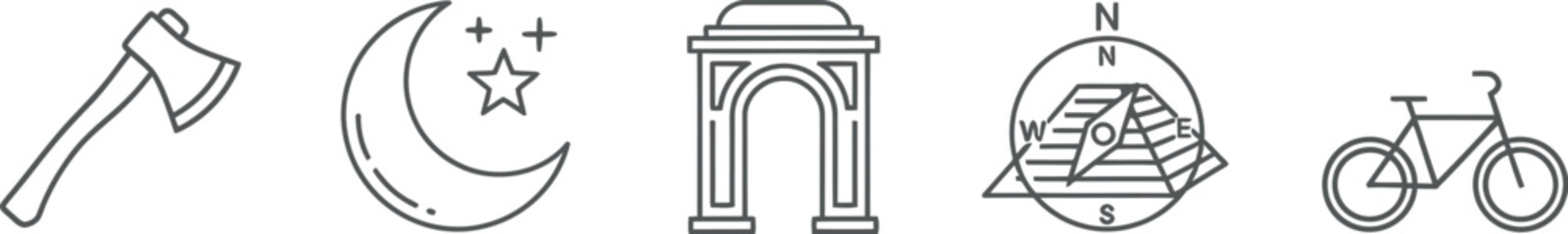 Fototapeta premium Collection of various line icons on white background