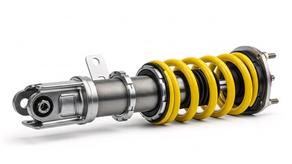 Automotive Coilover Shock Absorber Suspension Isolated on White