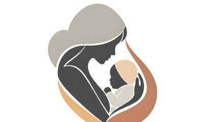 Naklejka premium Mother's day tribute heartwarming illustration of mother and child love