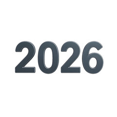 Future year 2026 displayed prominently with a textured metallic finish on black
