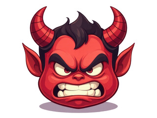 A  illustration of a devil with horns and tail, ideal for use in designs related to Halloween or fantasy themes