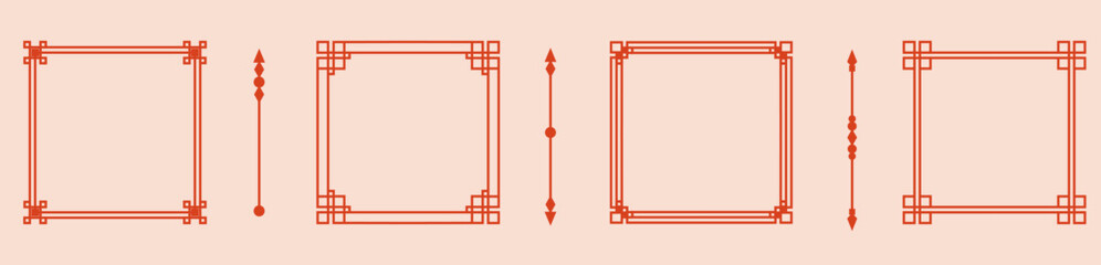 Simple Frame Border Set Isolated Background.