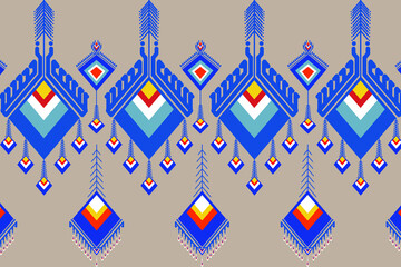 seamless pattern with blue and white flowers