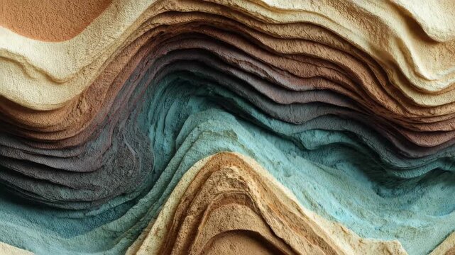 Layered Sediment Rock Texture with Soft Color Waves, Layered sediment rock texture featuring soft