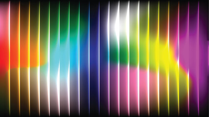 Vibrant colorful abstract background with multicolored vertical stripes and smooth gradient transitions rainbow neon black red orange. Resizable and Editable, EPS 10.