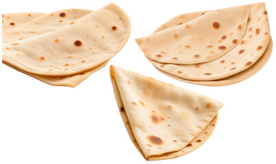 Wheat tortillas stack, mexican flatbread for wraps