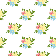 Flower vector seamless pattern illustration floral background 
