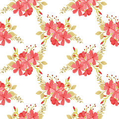 Flower vector seamless pattern illustration floral background 
