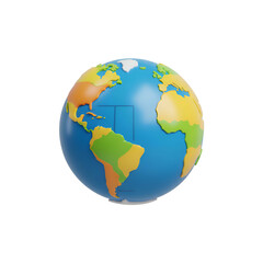 Naklejka premium Blue Globe Representing Earth with Continents.