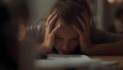 Hands on Head Feeling Overwhelmed