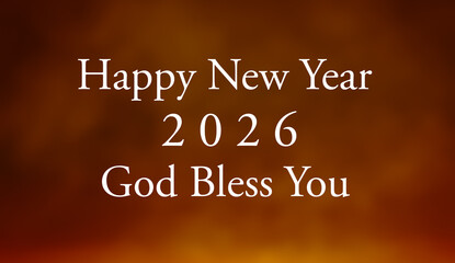 Happy new year 2026 god bless you greetings with colorful background