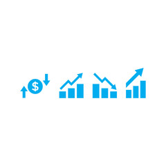 Growth Decline Profit Loss Icon &ndash; Business Performance Trend Symbol