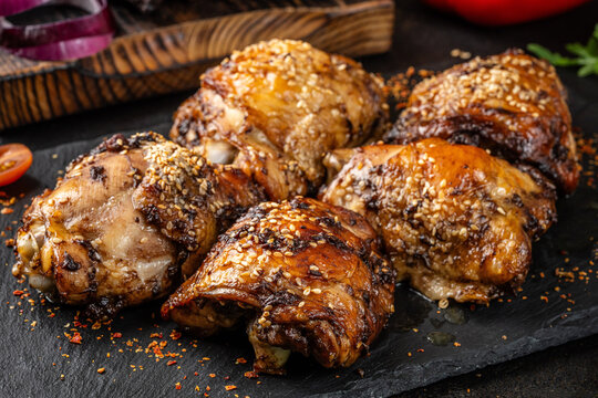 Roasted Chicken Thighs With Sesame Crust
