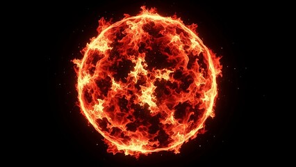 Vibrant Solar Flare on Black Background.