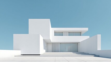 Minimalist White Cubic House / ミニマリストな白い箱型の家