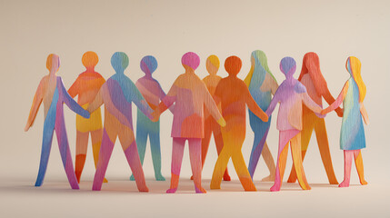 Naklejka premium United in Diversity: Vibrant Group Celebrating Community and Connection on World Mental Health Day