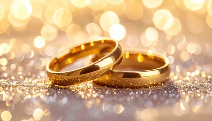 Wedding Rings on Glitter.