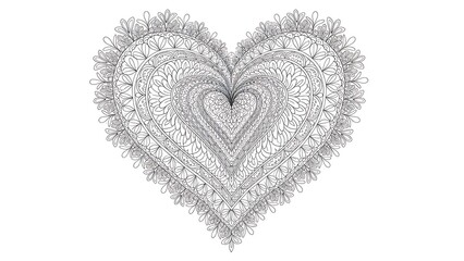 An intricate heart shape composed of delicate floral patterns and swirling linework appears