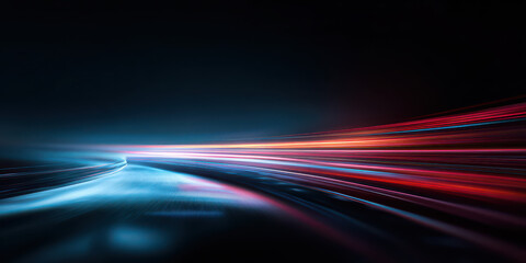 Dynamic Abstract Background Featuring Blue and Red Light Streaks, Perfect for Technology and Motion Design Projects
