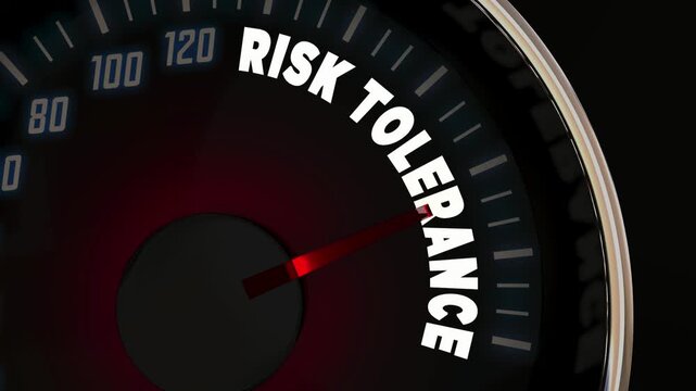 Risk Tolerance Level Speedometer Measure Tolerant Aversion 3d Animation