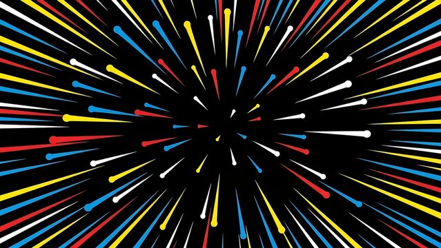 Vibrant multicolored lines burst explosion. - Powered by Adobe