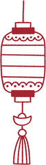 Chinese New Year Lantern Vector Line Art Illustration