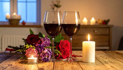 Gift boxes with heart balloon floating it the sky, Happy Valentine's Day banners, paper art style.