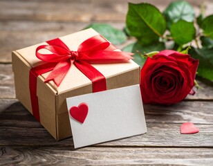 Gift boxes with heart balloon floating it the sky, Happy Valentine's Day banners, paper art style.