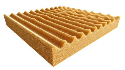 yellow version is usually polyurethane acoustic foam isolated on white background