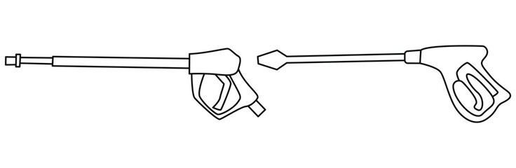 Pressure Washer Spray Gun Nozzle with Extension Wand, Powerful Cleaning Tool Vector Illustration
