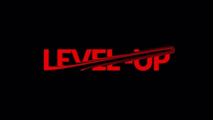 level up  text animation  for gaming, success, and achievement in transparent background level up animation in 4K animation with alpha channel  