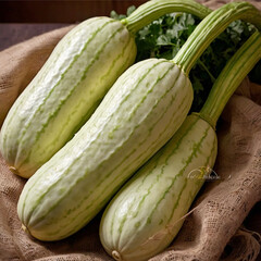 Fresh Striped Gourds 