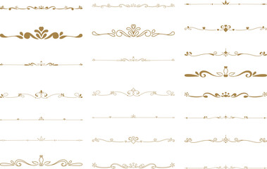 Fototapeta premium floral decorative line set 