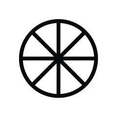 Obraz premium Segmented circle outline vector icon isolated on white background
