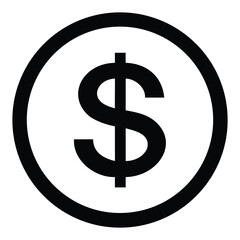 Obraz premium A simple black and white graphic illustration of a united states dollar sign within a circle