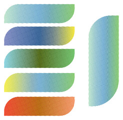 Colorful Gradient Abstract Brush Stroke Shapes on White Background