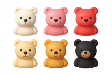 Vibrant collection of colorful bear icons for creative design projects