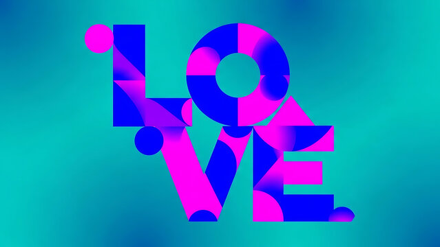 A vibrant and colorful illustration of the word love