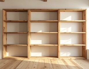 empty wooden shelves