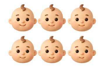 Adorable baby face icon set for graphic design and app development