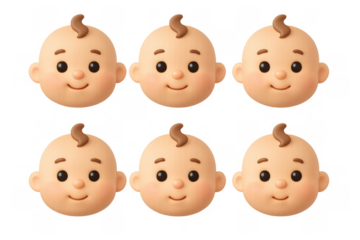 Adorable baby face icon set for graphic design and app development
