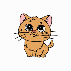 Fototapeta premium Cute Little Ginger Cat Cartoon Character