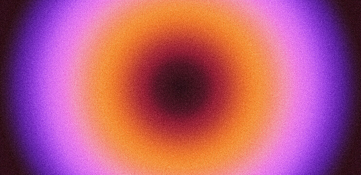 Grainy background, vibrant color gradient, blue orange red concentric circles on black backdrop, noise texture music party banner poster cd cover design