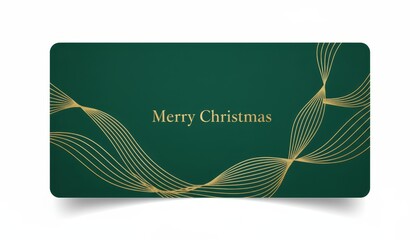 Dark green background with golden wave patterns and "Merry Christmas" in a classic serif font.