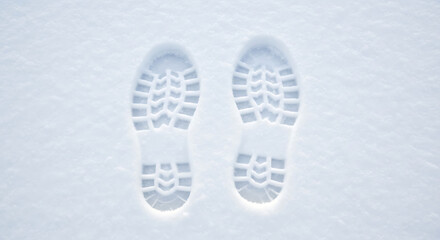 Footprints in the Snow A Winter Scene Captured from Above