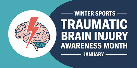 Winter Sports Brain Injury Awareness Month Graphic Design