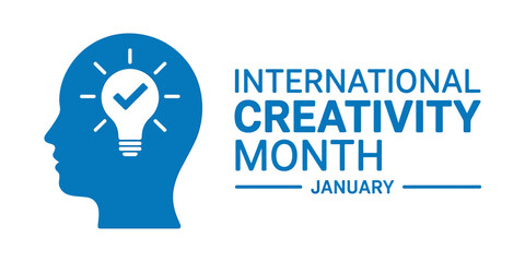 International Creativity Month January Lightbulb Idea Concept