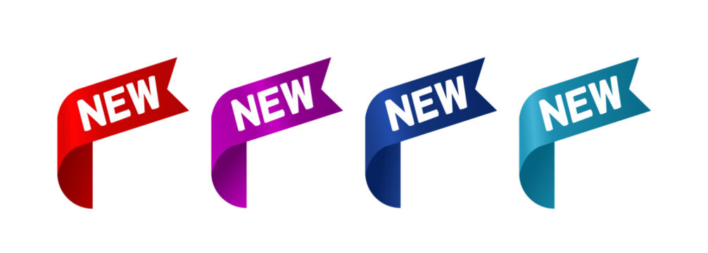 set of labels new	 -vector illustration